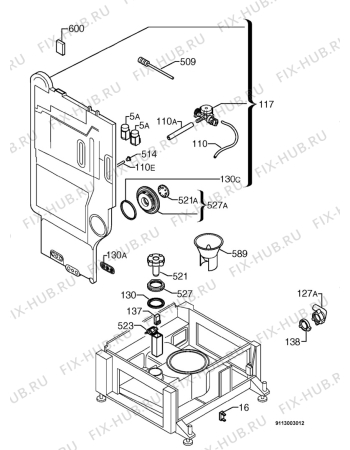 Взрыв-схема посудомоечной машины Zanussi ZDM6037B - Схема узла Water softener 066